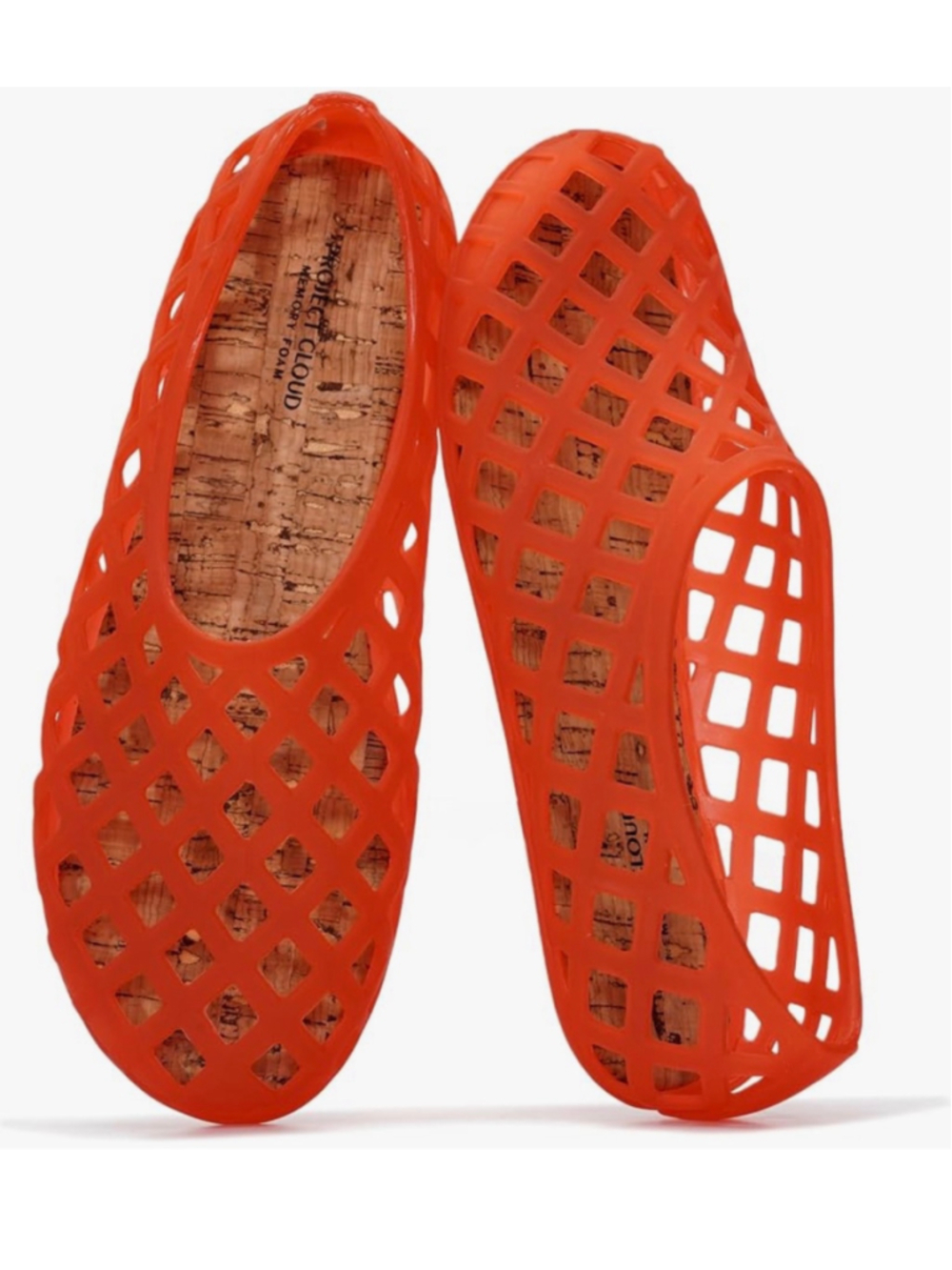 Project Cloud| Red Jelly Ballet Flats Memory Foam Cage Slip-On Shoes|  Size 8